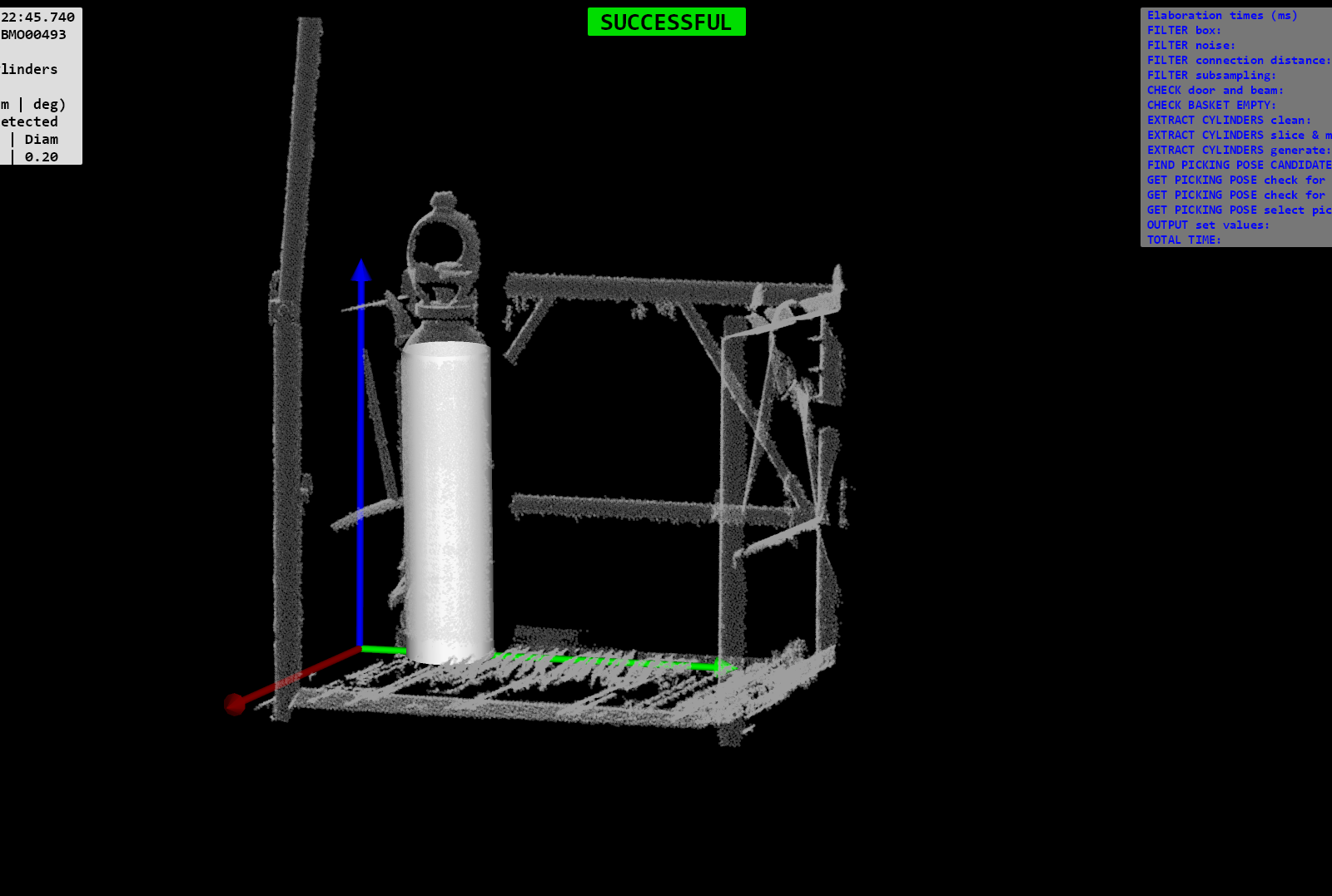 Robotic cell for NG gas cylinder sorting